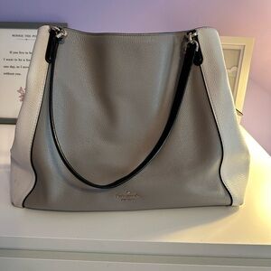 Used Kate Spade White and Grey Triple Compartment Bag